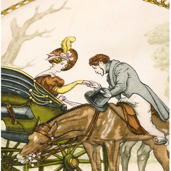 ERMES CARRÉ 90 LA PROMENADE DE LONGCHAMPS Silk Scarf - Picture 3 of 8